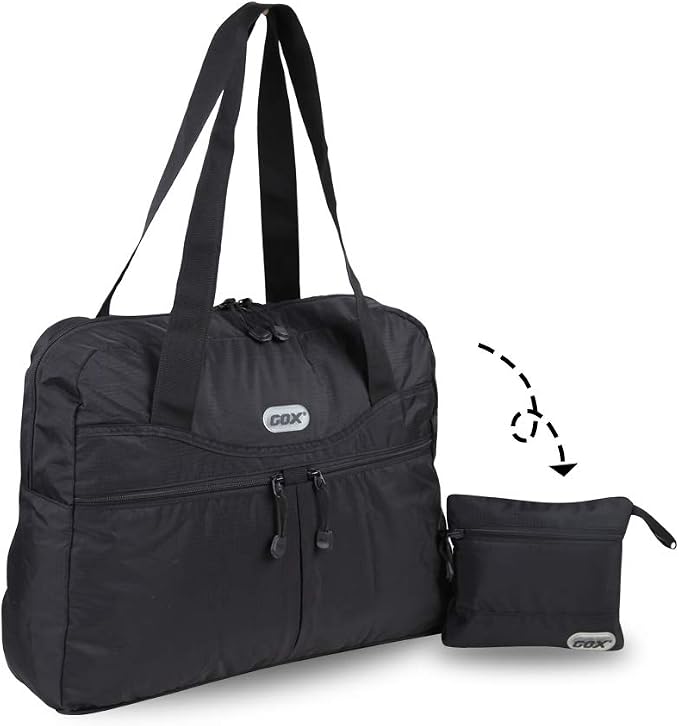 Packable Tote Bag Extra Small Duffel Bag Carry On Under Seat 20L Foldable | Nylon Packable Bag Travel Light Mens Personal Item Travel Bag Airplane Purse Carry On Bag for Women to Stand On Suitcase by GOX