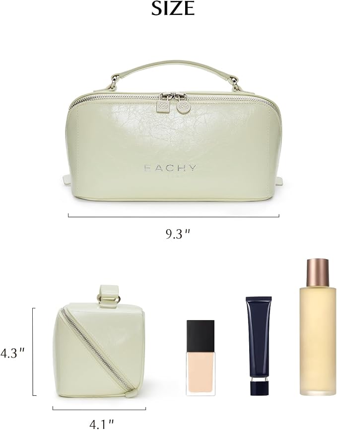 EACHY Large Capacity Travel Makeup Bag for Women, Cosmetic Pouch, Green | Large-capacity zippered cosmetic pouch organizes makeup and toiletries as a travel makeup bag or toiletry bag for women - Image 5