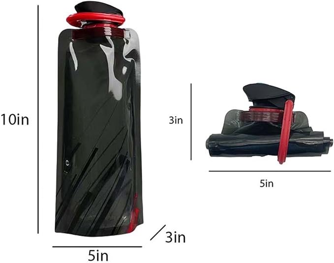 4 Pack 25oz Collapsible Water Bottles, 4 Colors Reusable Leakproof Water Bags for Drinking, Foldable Flat Water Bottles with Clasp for Outdoor Sports Camping Traveling Biking - Image 4