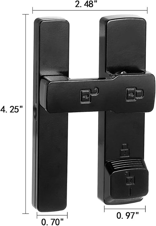 2 Packs Black 180 Degree Barn Door Lock,Flip Gate Latches Hardware | Zinc Alloy Door Lock,Sliding Door Latches,for bedroom,drawer,pet enclosures,cabinet,garage,window - Image 2