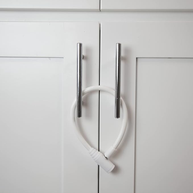 Child-Proof Refrigerator Lock for Kids & Adults - Lock for French Door Fridge and Cabinet (Regular, White - 2 Pack) - Image 2