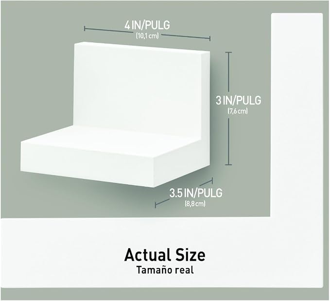 Command Display Ledges, Holds up to 2 lb, Quartz, 2 Ledges with 8 Medium Strips, Damage-Free Hanging Floating Shelf with Adhesive Strips, Personalize Living Room, Bedroom, Kids Room or Office - Image 2