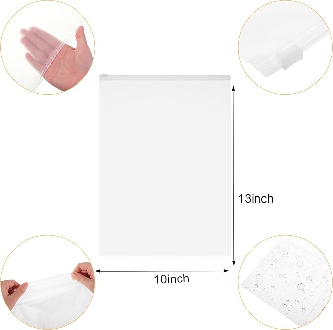 120 Pack 60 Count Shoe Bags for Travel Drawstring Shoe Storage Essentials 11.8 x 15.7" 60 Count Clear Clothes Packaging Bags for Shipping 10 x 13" for Packing Travel Frosted with Vent Hole - Image 3