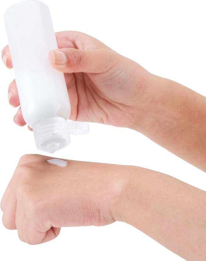 LISAPACK 3.4 oz Travel Bottles for Toiletries, Plastic Shampoo Containers | 5pcs small size dispenser, 100 ml clear squeeze tubes, leak proof, small empty for liquid, lotion, conditioner, soap, TSA - Image 2