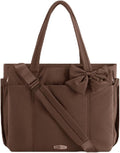 BAGSMART Crush Bow Tote Bag for Women, Puffer Travel Work Yoga Laptop Bag | Large Bow Tote Fits 40oz Tumbler, 15.6" Laptop, Yoga Mat Sleeve, Waterproof Pocket, Travel Work Swim Gym Mom Shoulder Handbag by BAGSMART