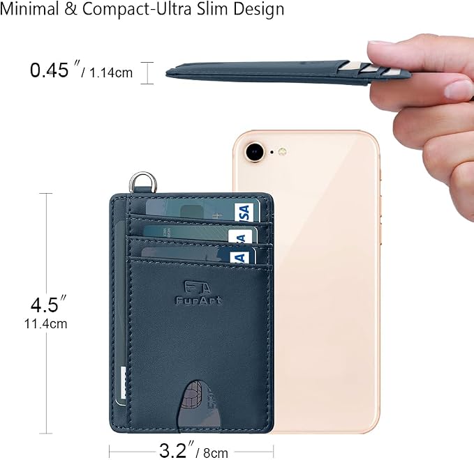 FurArt Slim Minimalist Wallet RFID Credit Card Holder for Men | slim minimalist compact rfid id window thin - Image 7