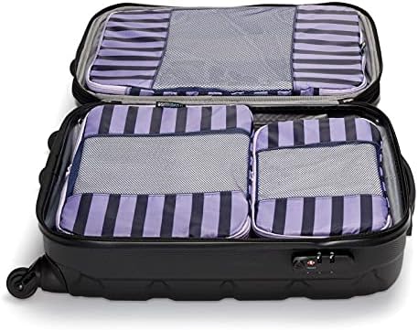 Travel Wise Packing Cubes for Travel - 5 Piece Set with Pattern Design, Lightweight Ripstop Nylon Luggage Organizers with Mesh Panel, Small Medium Large Sizes - Image 7