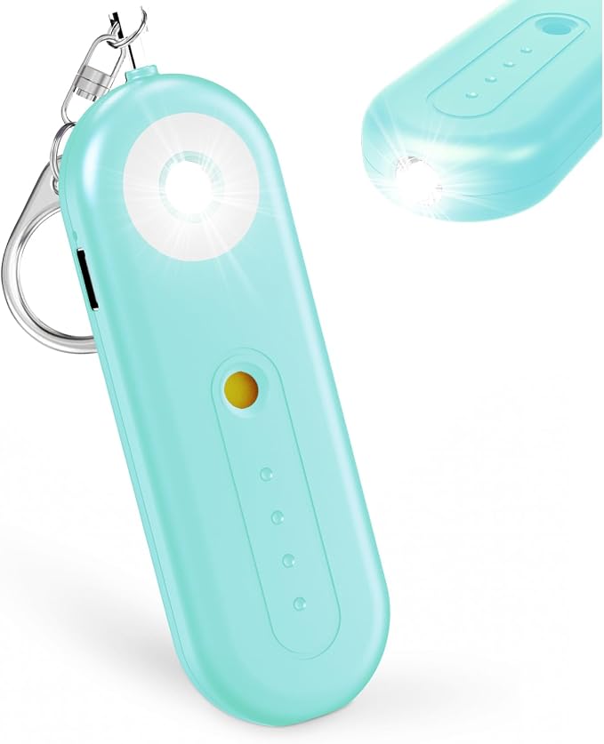 Rechargeable Personal Safety Alarm for Women - 130dB Self Defense Keychain Alarm Whistle with SOS Strobe Light, Low Battery Notice - Security Protection Devices for Kids Elderly College Essentials by MtMinn