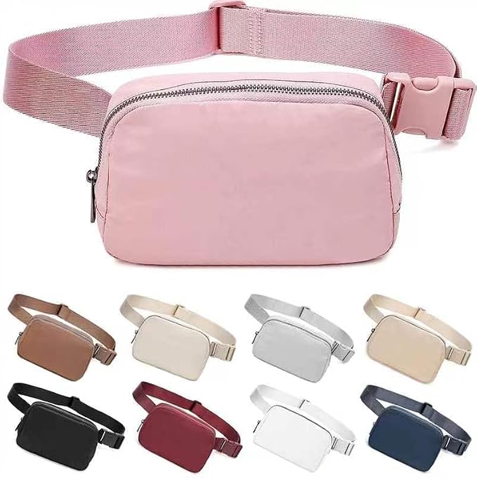 Belt Bag for Women Fanny Pack Dupes, Fashion Crossbody Waist Pack Bag with Adjustable Strap, Everywhere Belt Bag for Travel Outdoors Running Hiking（Pink） by Unknown