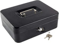KYODOLED Metal Cash Box with Money Tray and Lock,Money Box with Cash Tray,Cash Drawer,11.81"x 9.45"x 3.54" Black X Large by KYODOLED
