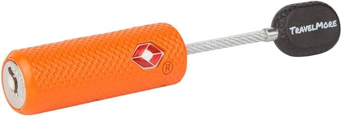 TSA Approved Locks for Luggage with Keys, Secure Travel Locks | Durable, Flexible Cable, Zinc Alloy Body, Easy to Use, Compact, for Suitcases, Backpacks, Cases, Zippers, 2-Pack, Orange - Image 4
