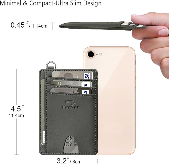 FurArt Slim Minimalist Wallet RFID Credit Card Holder for Men | slim minimalist compact rfid id window thin - Image 7