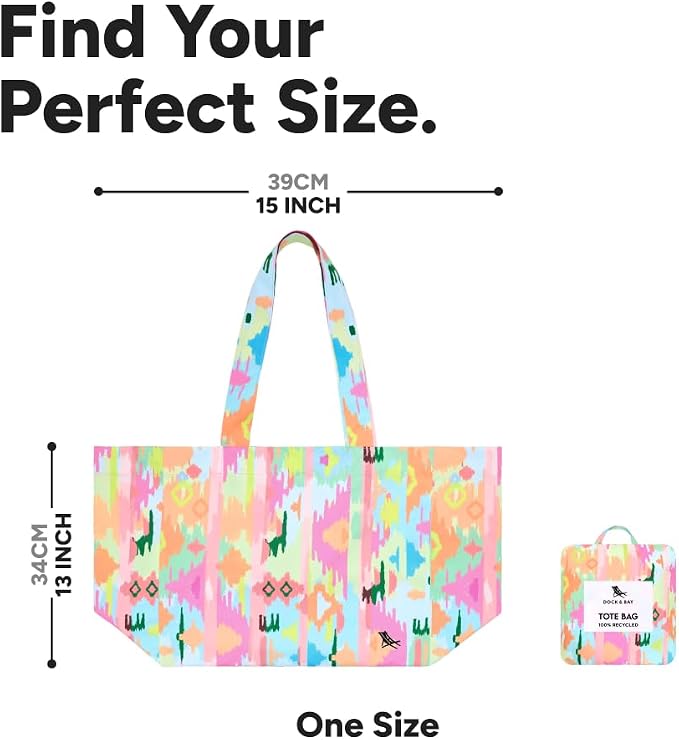 Dock & Bay Everyday Beach Tote Bag - Reusable Carrier Bag for Daily Use - Carries Up to 10kg - 100% Recycled Materials - Image 5