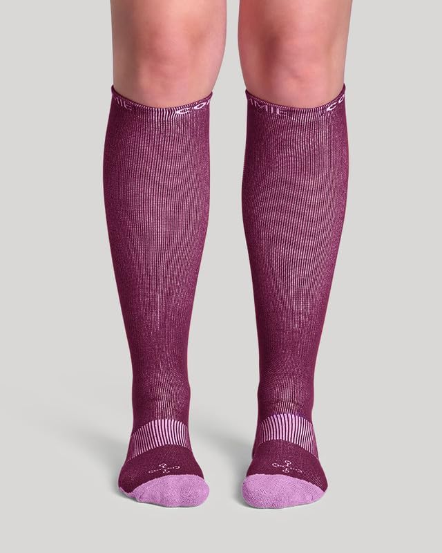 Travel Compression Socks Women's Over-the-Calf – Soothing Compression, Mesh Ventilation, Padding & Copper Znergy Anti-Odor - Image 4
