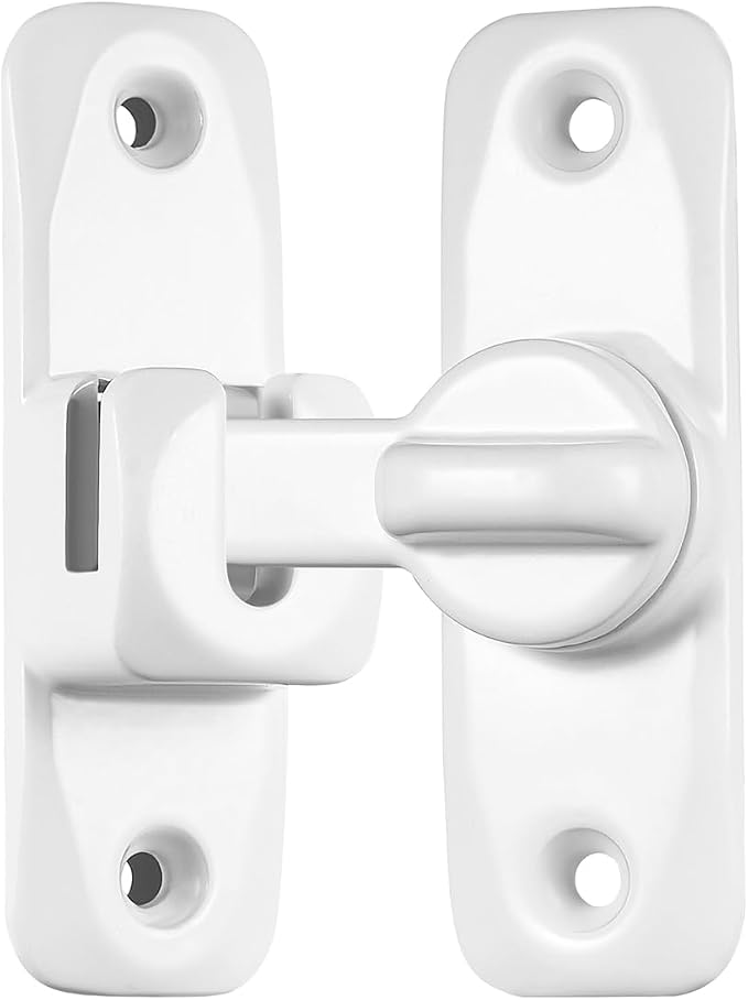 3 Pcs White 90/180 Degree Sliding Door Latches,Right Angle Door Lock | Zinc Alloy Flip Latch,Barn Door Latch,Cabinet Lock,for bedroom,cabinet,drawer,Gardens,Wine Cabinet,garage,window,Pet Cage - Image 7