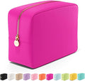 Embla Large Makeup Bag and Waterproof Nylon Travel Toiletry Bag, Large Capacity Cosmetic Zipper Pouch, Fuchsia Pink by Embla