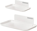 2-Pack Foldable Floating Shelves for Wall | No Drill White Wall Shelves | Small Floating Shelf for Bathroom, Bedroom, RV, KitchenAdhesive Shelves for Phones, Watches | Renter Friendly by HOME