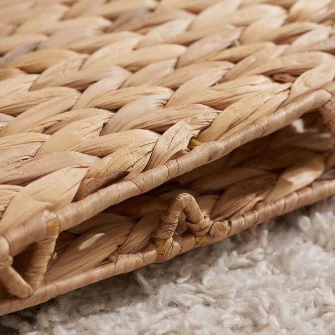 M4DECOR 12 x 12in Water Hyacinth Storage Baskets, Wicker Storage Baskets for Shelves, Woven Baskets for Storage, Wicker Storage Basket for Bedroom, Living Room, Nursery Room (Natural 6 Packs 12x12in) - Image 6
