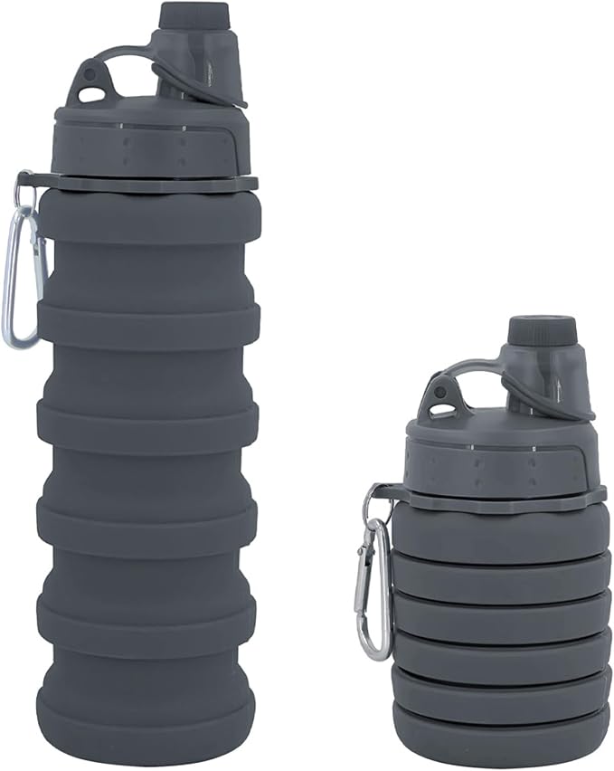 Collapsible Water Bottles Travel water bottle Sports Portable Sport Water Bottle Reusable Water Bottles comes with mountaineering Buckle 500ml silicone Water-proof camping water bottle - Image 2