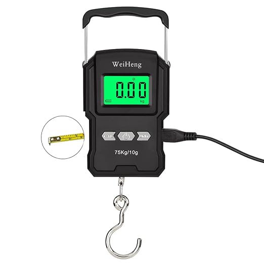 Rechargeable Lugagge Scale Portable Electronic Hook Scale Digital Hanging Bag Luggage Weight Scale Fishing Scale with Measuring Tape 165Lb Black - Image 8