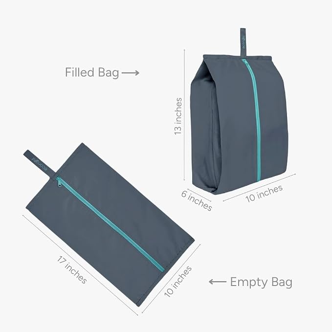 Ecoright Shoe Bags for Travel, Set of 2, 100% Recycled Water-Resistant Zipper Pouch Bags, Shoe Bags for Storage, Travel Essentials for Men & Women - Image 2