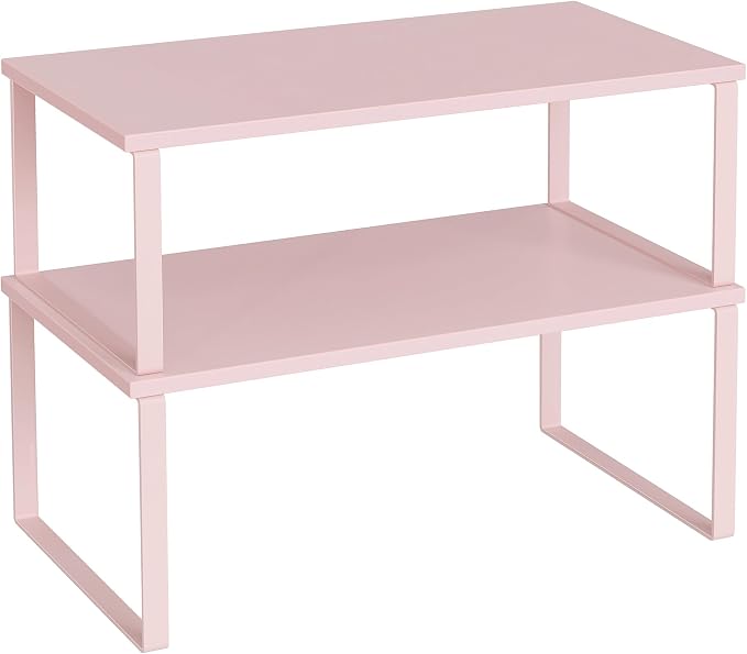 SONGMICS Cabinet Organizer Shelf, Set of 2 Spice Rack, Kitchen Storage | Kitchen Counter Storage Spice Rack, Particleboard, Steel, Jelly Pink, BYSTRO Collection UKCS025S01 by Unknown