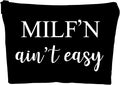ZUYUROU Funny Makeup Bag for Mom - Sassy Cosmetic Pouch with Humorous Quote - Novelty Travel Toiletry Organizer for Women - Unique Birthday, Mother's Day Gag Gift for Wife or Girlfriend (Black) by ZUYUROU