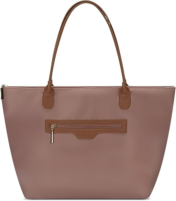 Nylon Tote Bag for Women with Zipper, Travel Shoulder Purses | Lightweight Large Laptop Shoulder Handbag with Zipper, Spacious Purse for Gym and Shopping by Unknown