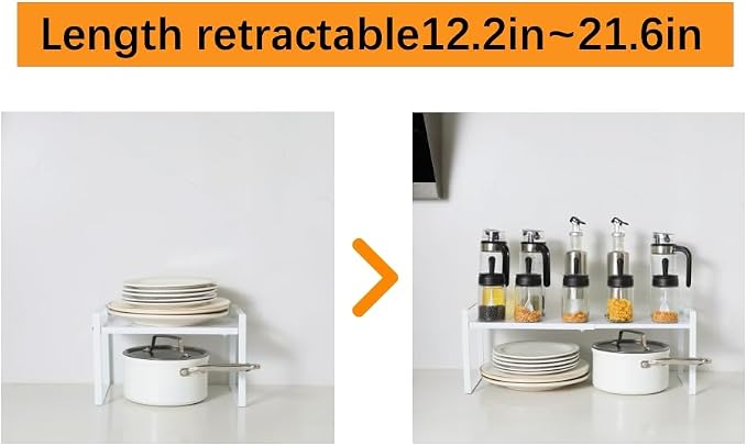 2-Pack Expandable Shelf Organizer for Kitchen Countertop, kitchen organizers and storage，under sink expandable shelf organizer - Image 5