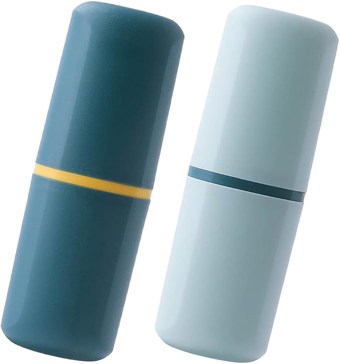 2 Pcs Travel Toothbrush Holder, Plastic Portable Case for Manual & Electric | 2 Toothbrush Travel Cases, Fits Both Normal & Electric Toothbrushe. Great for Travel, Business Trips, Camping, Daily Use. by YOETSPDS