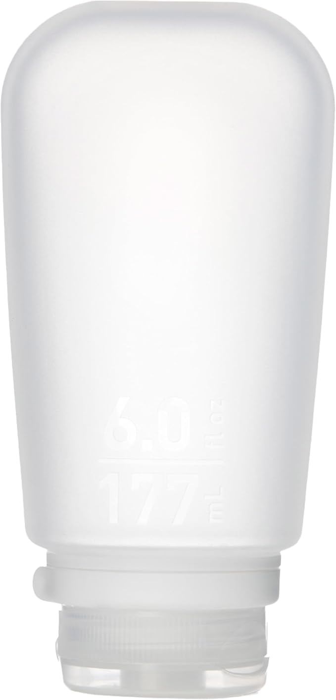 humangear GoToob+ (XL) | Refillable Silicone Travel Bottle | Locking Lid | Food-Safe Material | Clear, XL (6 fl.oz.; 177ml) | Refillable & Leak-Proof Silicone Travel Size Bottles with Locking Cap for Toiletries, Camping & TSA Carry-On by humangear