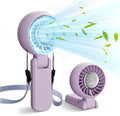 ZOZOO Portable Fan, USB Rechargeable 194°Folding Handheld Fan,5 Speed&LED Display &High Power Motor Table Fan, 3 IN 1 Quiet Strong personal Neck fans for Travel,Camping,Beach (Purple) by ZOZOO