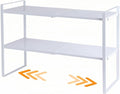 2-Tier Expandable Organizer Shelf for Kitchen Cabinet, Countertop, Pantry & Under-Sink Storage(white) by LJHFUQHUHU