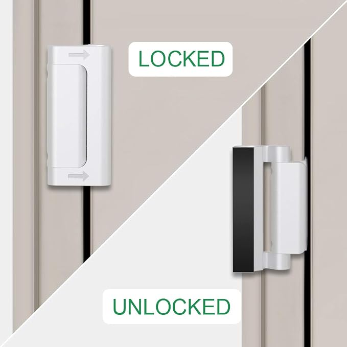 Door Locks for Front Door Kids Safety Home Security Door Reinforcement Lock | Child Proof Door Locks for Inward Swinging Doors, Top Lock Withstands 800 lbs Flip Latch with 8 Screws, Guard Bedroom Patio - Image 9