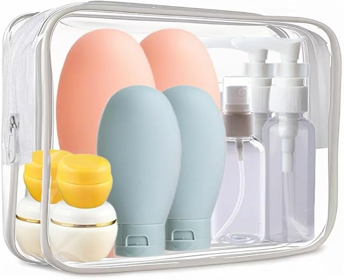 21 PCS Refillable Toiletry Bottles with Toiletry Bag for Travel Containers Empty Squeeze Leakproof Accessories for Toiletries Shampoo Lotion Body Wash (BPA Free) - Image 2