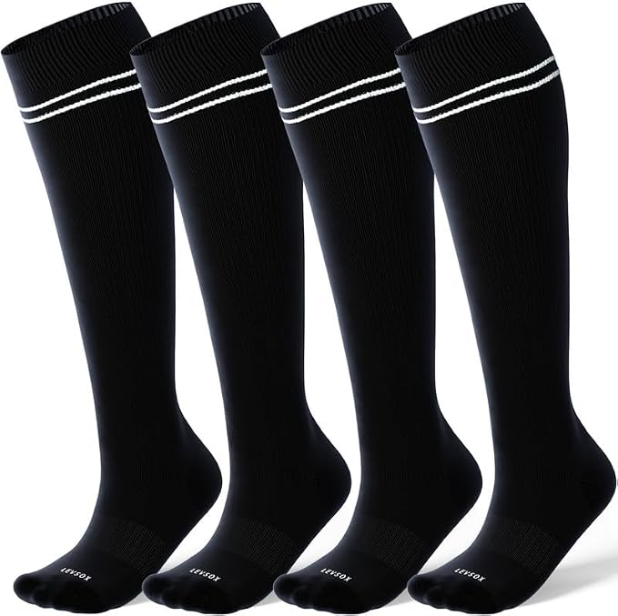 LEVSOX Viscose Made from Bamboo Compression Socks for Pregnant Women 20-30 mmHg Knee High Cute Mens Supports Socks for Travel by Levsox