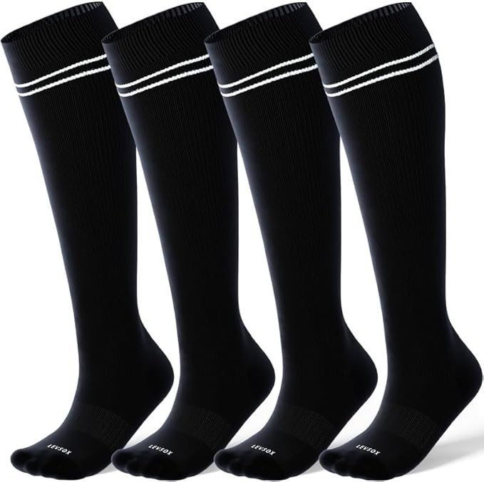 LEVSOX Viscose Made from Bamboo Compression Socks for Pregnant Women 20-30 mmHg Knee High Cute Mens Supports Socks for Travel by Levsox