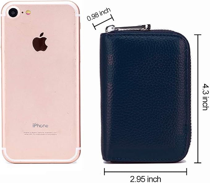RFID Credit Card Holder Genuine Leather Credit Card Wallet with Zipper | RFID - Image 5