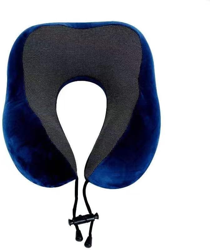 Memory Foam Travel Pillow, Neck Pillow with 360-Degree Head Support, Comfortable and Lightweight, Ideal for Sleeping on Airplane, Car, Train, Bus and Home Use, Comes with Storage Bag (Blue) - Image 2