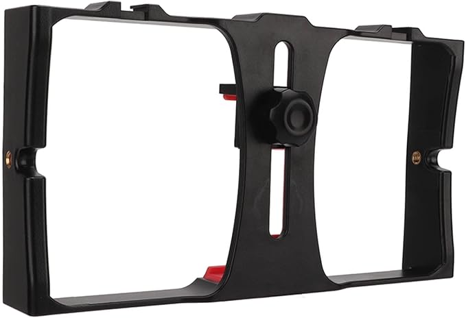 Smartphone Video Rig, Handheld Smartphone Video Rig Phone Video Camera Cage ABS Portable Handheld Smartphone Video Stabilizer Rig for Livestreaming Vlog (Red) - Image 9