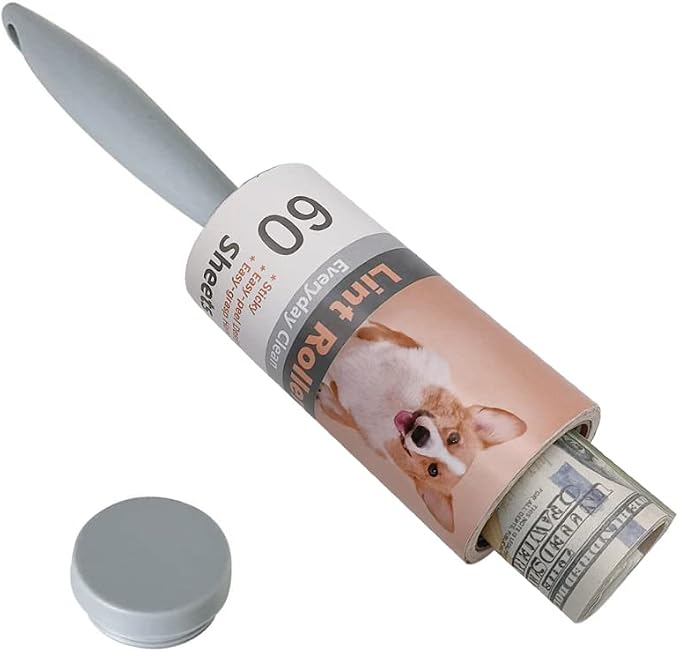 Keep Your Secret- Lint Roller for Diversion Safe-Hidden Compartment for Keys, Cash and Valuables(Dog) by MyGiftHub