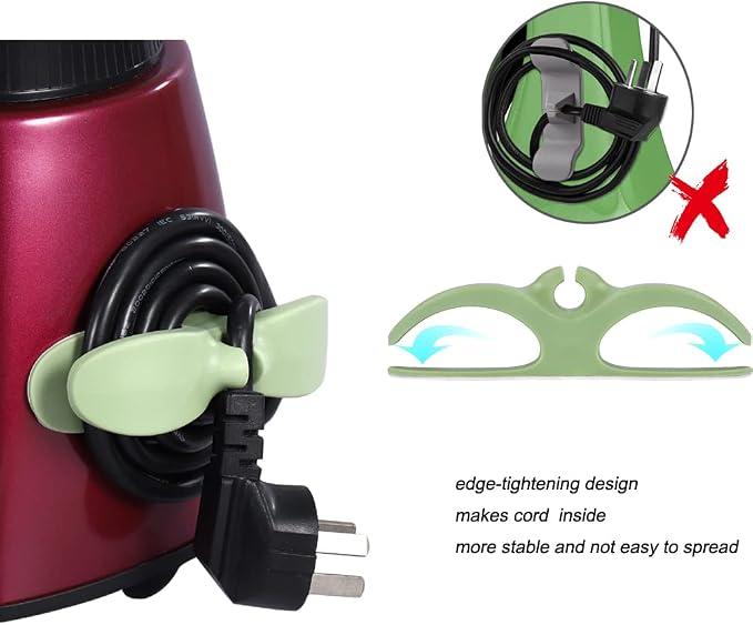 SisBroo Cord Organizer for Appliances, 4PCS Kitchen Appliance Cord Winder Cable Organizer, Cord Holder Cord Wrapper for Appliances Stick on Pressure Cooker, Mixer, Blender, Coffee Maker, Air Fryer - Image 5