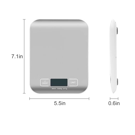 Digital Shipping Scale,Stainless Steel Panel, Accurate 5kg/1g Portable Postal Scale for Packages, Small Business,Kitchen, Food, Handmade, Liquids, and Boutique (Silver) - Image 3