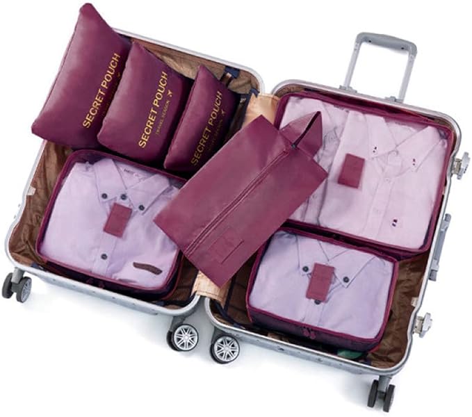 Packing Organizers Packing Cubes for Suicase 7 Set Travel Luggage Organizer Bags for Suitcases (Wine Red) - Image 4