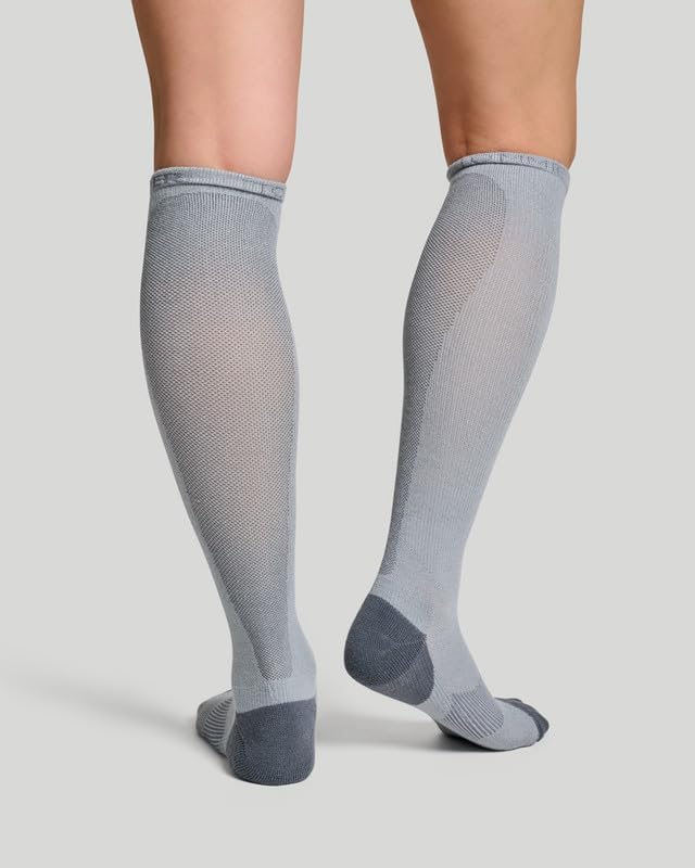 Travel Compression Socks Women's Over-the-Calf – Soothing Compression, Mesh Ventilation, Padding & Copper Znergy Anti-Odor - Image 5