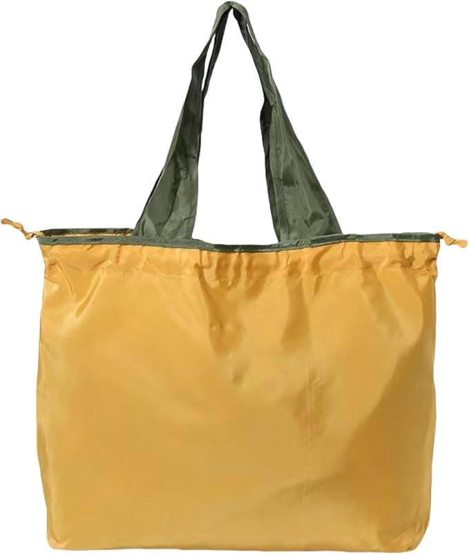 Reusable shopping tote bag, large capacity drawstring tightening top, foldable grocery tote bag, shoulder bag - Image 3