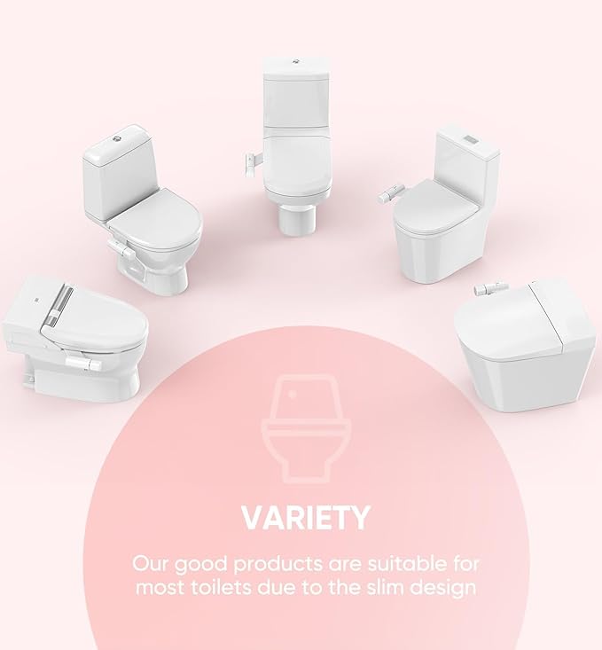 Ultra-Slim Bidet Attachment, Posterior&Feminine Wash-(Retractable Dual Nozzles), Non-Electric Bidet Attachment for Toilet Seat, Adjustable Fresh Cold Water Pressure, Stainless Steel Inlet (White) - Image 6