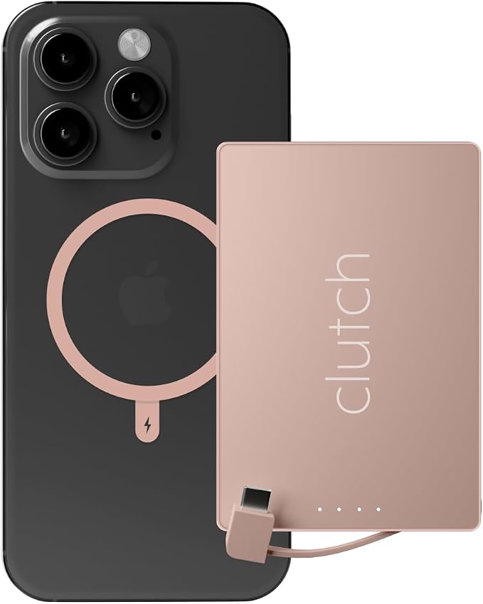 Clutch - Pro USB-C Portable Charger - Compatible with iPhone 15, 16, 17 & Android Devices - Power Bank Magnetic Battery - TSA Travel Approved - USB Rechargeable - Built-in Cable - 5000 mAh - 3.7oz - Image 4