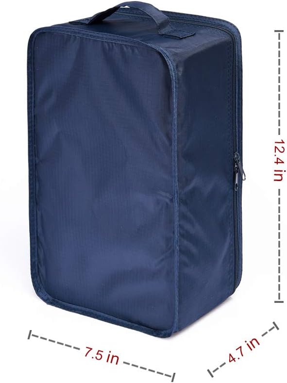 Travel Shoe Bags, Foldable Waterproof Shoe Pouches Organizer-Double Layer (2 Navy Bag) - Image 2