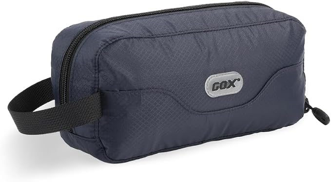 GOX Travel Small Toiletry Bag for Men Nylon Dopp Kit Medicine Bag Travel Organizer Pouch Shave Kits for Teens Toiletry Essentials Bathroom Compact (Navy, 7.9 * 3.7 * 2 Inches) by GOX